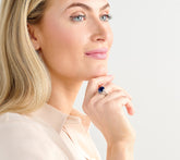 Artisan Crafted Sterling Open Shank Lab Sapphire Oval Ring, Size 6